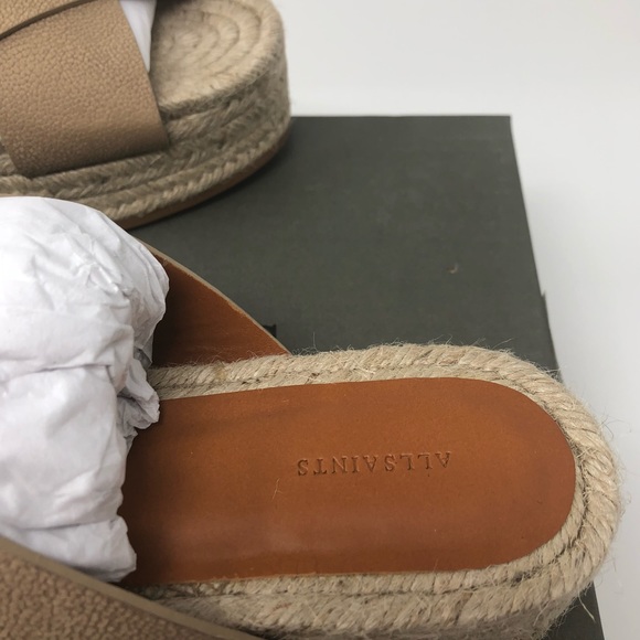 AllSaints Leather Sandal Platform Espadrilles - Picture 5 of 8